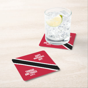Trinidad & Tobago Independence day National Flagga Underlägg Papper Kvadrat