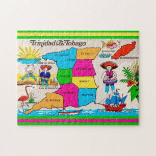 Trinidad & Tobago Karta 11x14 Pussel