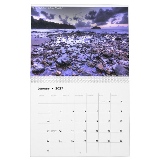 Trinidad & Tobago perspektiv 2013 Kalender (Jan 2027)