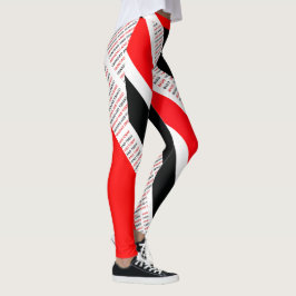 TRINIDAD & TOBAGO RED WHITE & BLACK T&T PATRIOT LEGGINGS