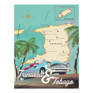 Trinidad & Tobago-reseaffisch Fototryck