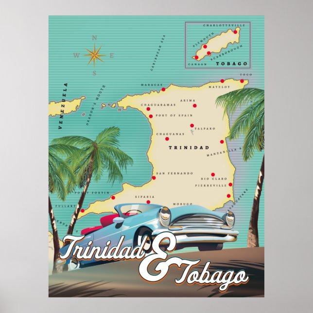 Trinidad & Tobago-reseaffisch Poster (Framsidan)