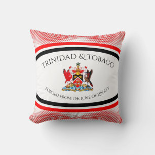 Trinidad & Tobago statsvapen röd prickmönster Kudde