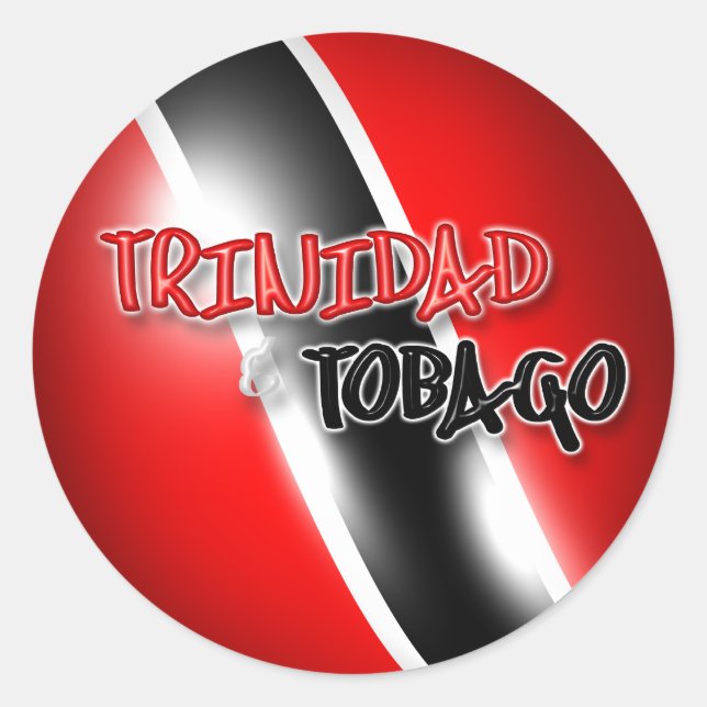 Trinidad & Tobago Sticker Runt Klistermärke (Framsida)