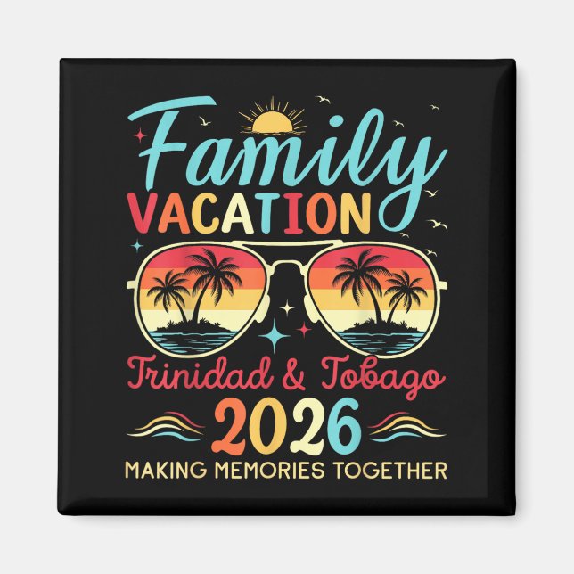 Trinidad Tobago Strand Familjesemester 2026 Magnet (Framsidan)