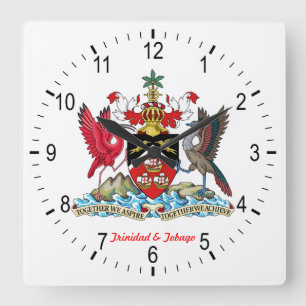Trinidad & Tobago vapensköld Fyrkantig Klocka