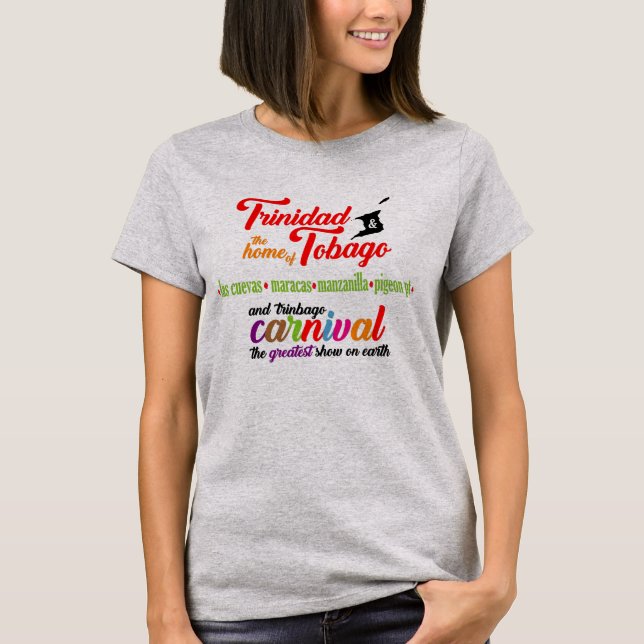 Trinidad & Tobagos karneval och favoritstränder Tee (Framsida)