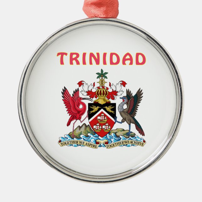 Trinidad vapensköld julgransprydnad metall (Framsidan)