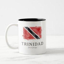 Trinidad Vattenfärg Flagga | Karibiskt Kulturarv Två-Tonad Mugg