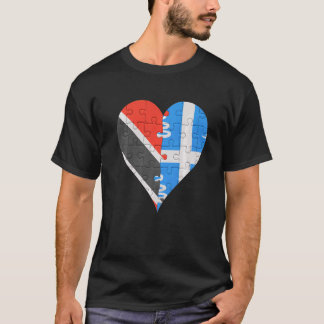 Trinidadian and Tobagoan Martiniquais Flagga Heart T Shirt