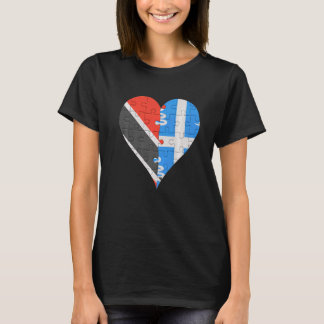 Trinidadian and Tobagoan Martiniquais Flagga Heart T Shirt