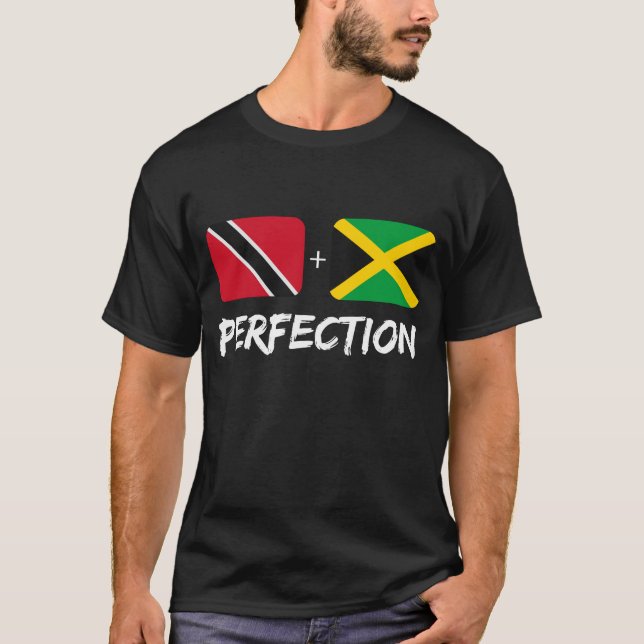 Trinidadian Plus Jamaican Perfection Mix Heritage T Shirt (Framsida)