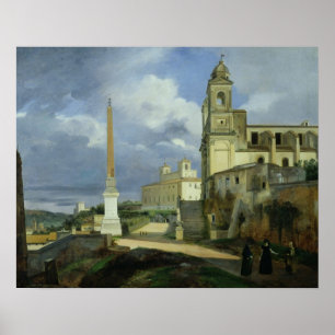 Trinita dei Monti och Villa Medici Poster