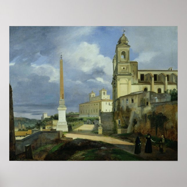 Trinita dei Monti och Villa Medici Poster (Framsidan)