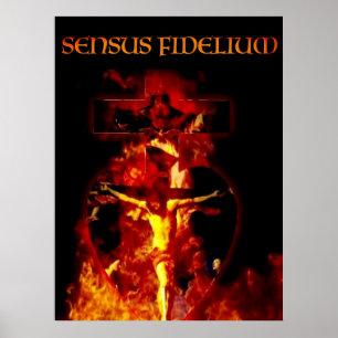 TRINITET FÖR SENSUS FIDELIUM CATHOLIC CRUCIFIXION  POSTER