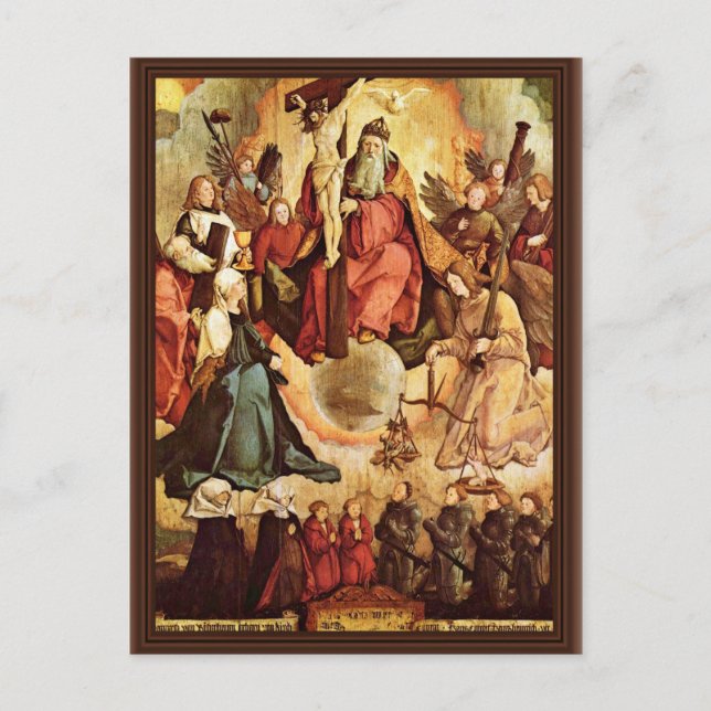 Trinitet i heliga med Änglar, Saints och dess grun Vykort (Framsida)