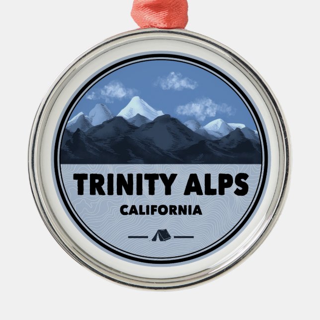 Trinity Alps California Camping Julgransprydnad Metall (Framsidan)