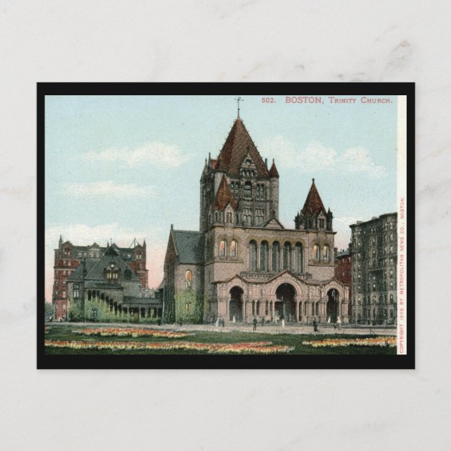 Trinity Church, Boston 1906 Vintage Vykort (Framsida)