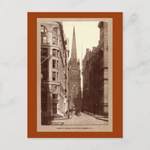 Trinity Church, Wall street, New York City c1910 V Vykort