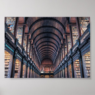 Trinity College Bibliotek - Dublin, Irland Poster