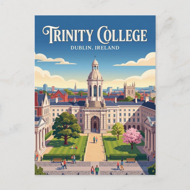 Trinity College Dublin Irland Vykort (Framsida)