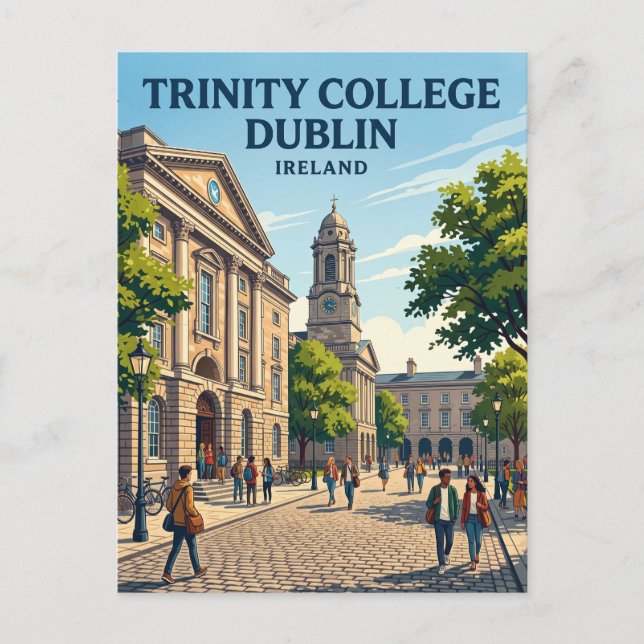 Trinity College Dublin Irland Vykort (Framsida)