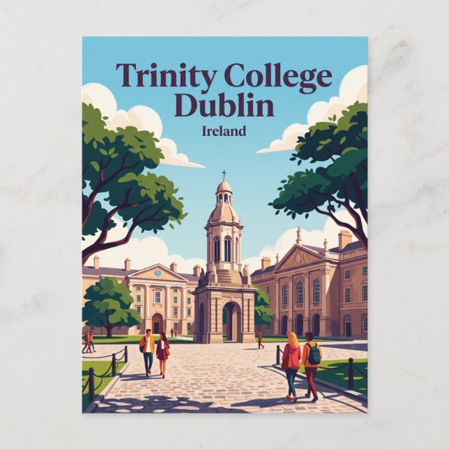 Trinity College Dublin Irland Vykort (Framsida)