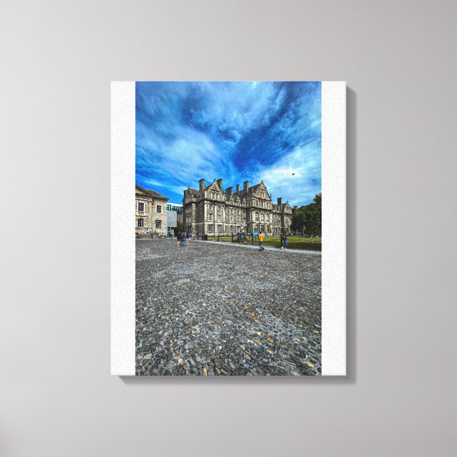 Trinity College Gamla Byggnad i Dublin, Irland Canvastryck (Framsida)