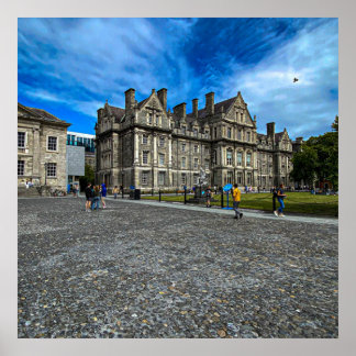 Trinity College Gamla Byggnad i Dublin, Irland Poster