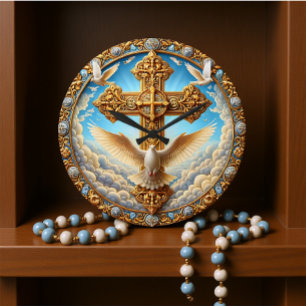 Trinity Dove Kor Golden Wall Stor Klocka