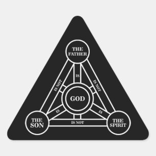 Trinity Far, son och Heliga Spirit Black Triangelformat Klistermärke
