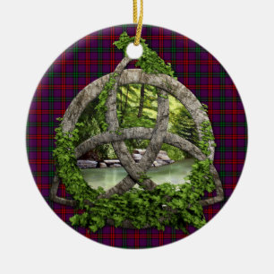 Trinity för Celtic för klanMontgomery Tartan Julgransprydnad Keramik
