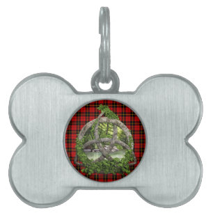 Trinity för Celtic för klanWallace Tartan Namnbricka Husdjur