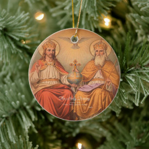 Trinity för heliga julgransprydnad keramik