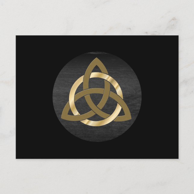 Trinity Knot Celtic Black Guld Vykort (Framsida)
