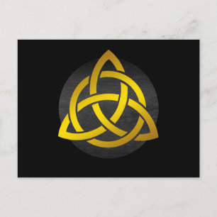 Trinity Knot Celtic Black Guld Vykort