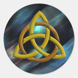 Trinity Knot Celtic Blue Metall Glitter Runt Klistermärke