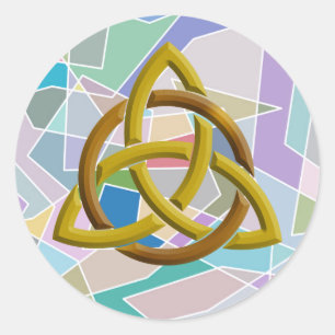 Trinity Knot Celtic Geometric Watercolor Block Runt Klistermärke