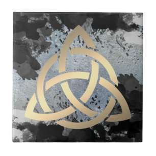 Trinity Knot Celtic Mörk Clouds Himlar Kakelplatta