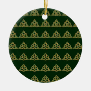 Trinity Knot Gröna Ornamenter Julgransprydnad Keramik