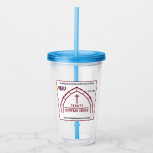 Trinity-logotyp på tumbler  take away mugg