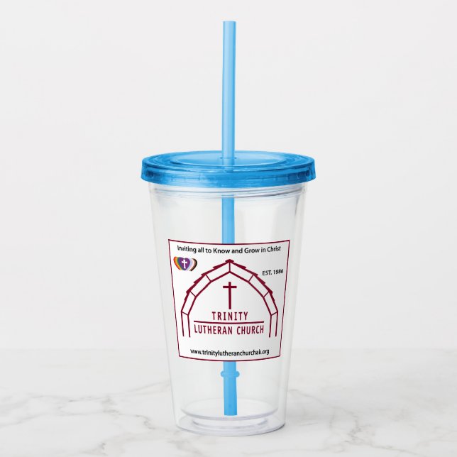 Trinity-logotyp på tumbler  take away mugg (Framsida)