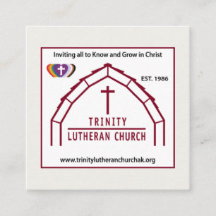 Trinity Lutheran Church Affärskort Fyrkantigt Visitkort
