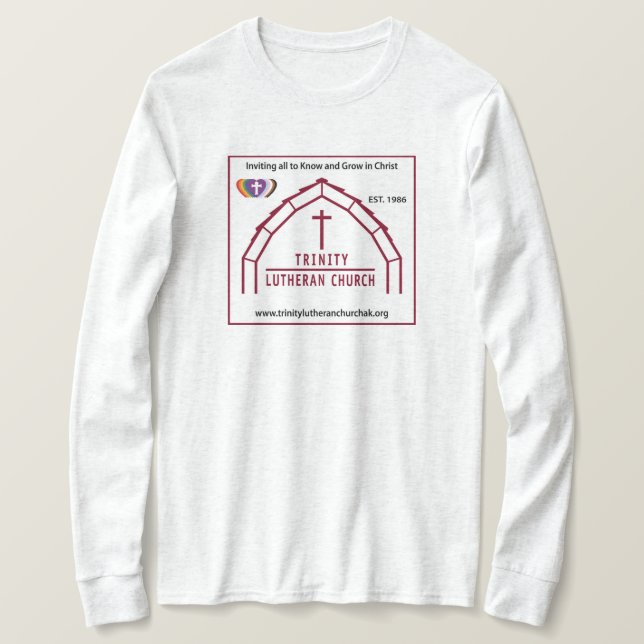 Trinity Lutheran White Vuxen Long Shirt T Shirt (Design framsida)