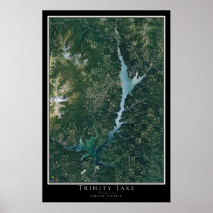 Trinity Sjö California Satellite Poster Karta