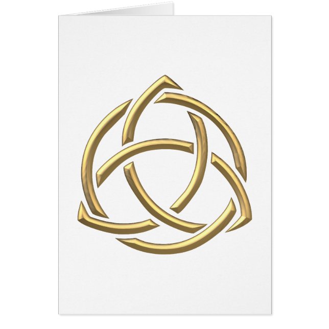 Trinity Symbol 2 för gyllene "3-D"-Heliga Hälsningskort (Framsidan)