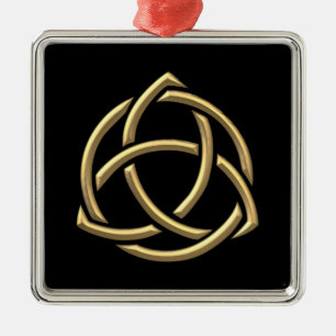 Trinity Symbol 2 för gyllene "3-D"-Heliga Julgransprydnad Metall