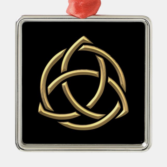 Trinity Symbol 2 för gyllene "3-D"-Heliga Julgransprydnad Metall (Framsidan)