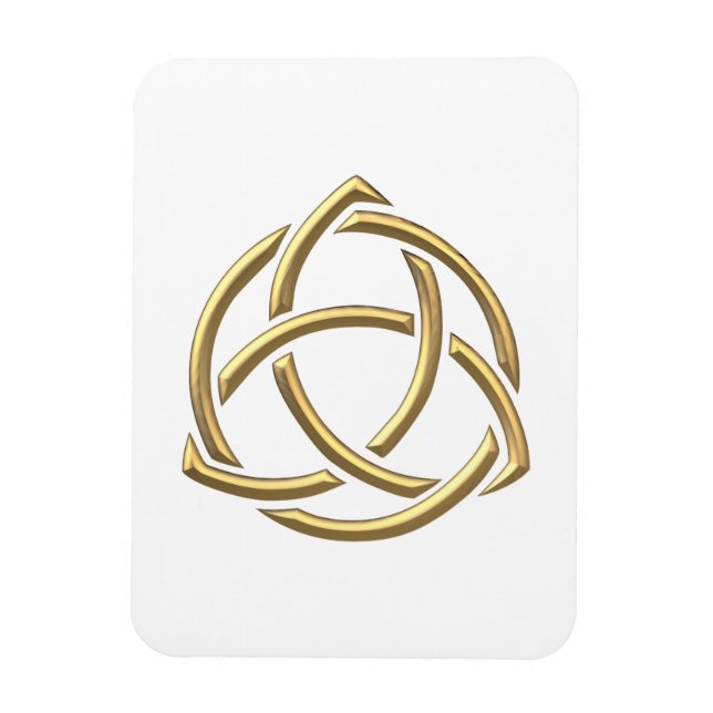 Trinity Symbol 2 för gyllene "3-D"-Heliga Magnet (Vertikal)