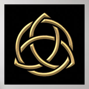 Trinity Symbol 2 för gyllene "3-D"-Heliga Poster
